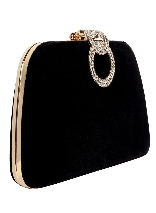 Feelon حقائب يد صغيرة من فيلون للنساء، حقيبة سهرة بسلسلة كتف قابلة للفصل لحفلات الزفاف والمناسبات المسائية (أسود) - Image 2